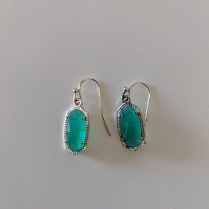 Kendra Scott Lee Gold Drop Earrings Emerald